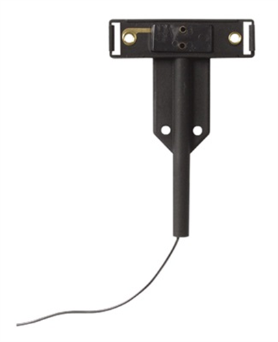 A67BB_OPTRONICS A67BB Black surface mount fender bracket with self grounding single wire plug, stripped wire end
