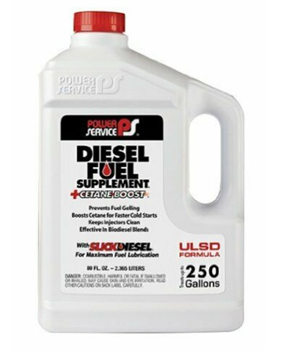01080-06_Power Service Winter Additives Diesel Fuel Supplement Antigel And Cetane Boost 80 Oz Plastic Container Size 250 Treats