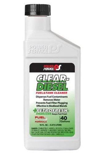 09216-09_Power Service Fuel Tank Hygiene Clear Diesel Fuel And Tank Cleaner 16 Oz Plastic Container Size 40 Treats