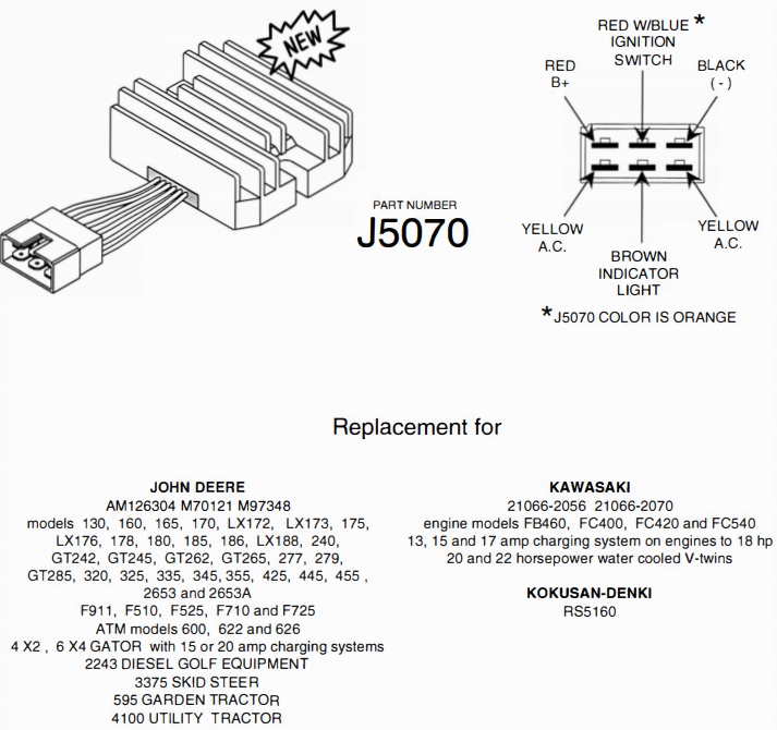 J5070_AFTERMARKET BRAND REGULATOR RECTIFIER